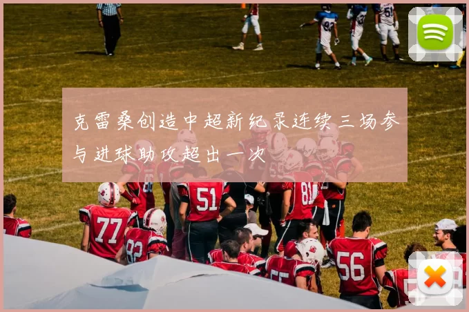克雷桑创造中超新纪录连续三场参与进球助攻超出一次